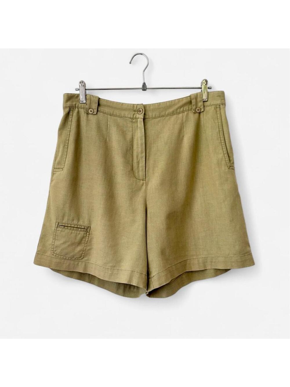 Christopher & Banks Khaki Linen / Cotton Shorts Earthy Neutral- Size 12
